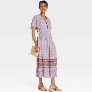 Knox Rose NWT Violet Purple Floral Boho Maxi Dress • Size M